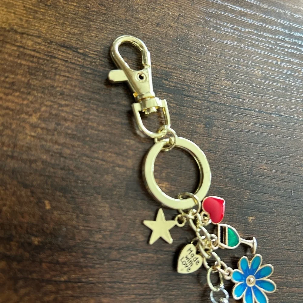 Gold and Black Charm‎ Keychain